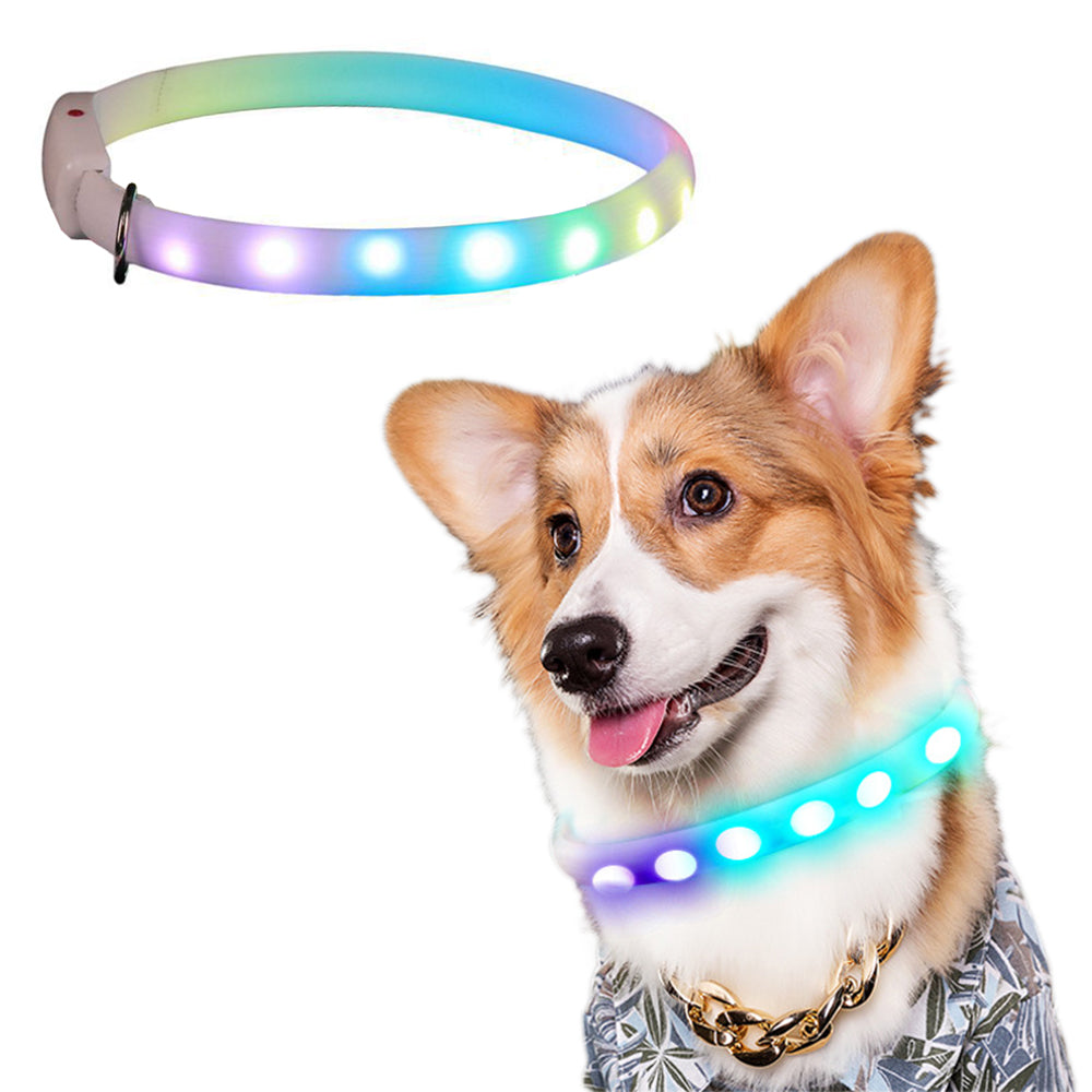 Led Dog Collar USB Rechargeable Lighted Collar Band Pet Collars