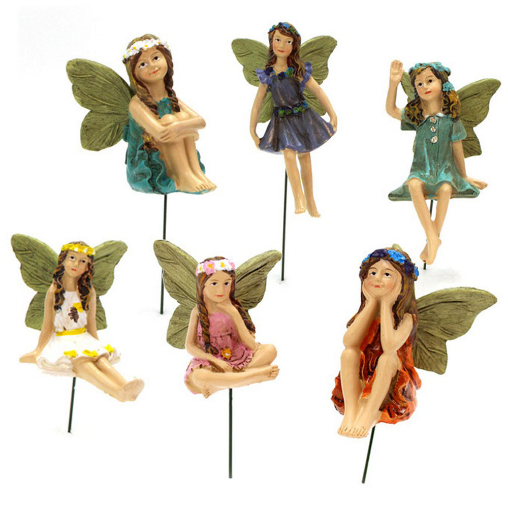 6Pcs Miniature Fairies Figurines for Pot Plants