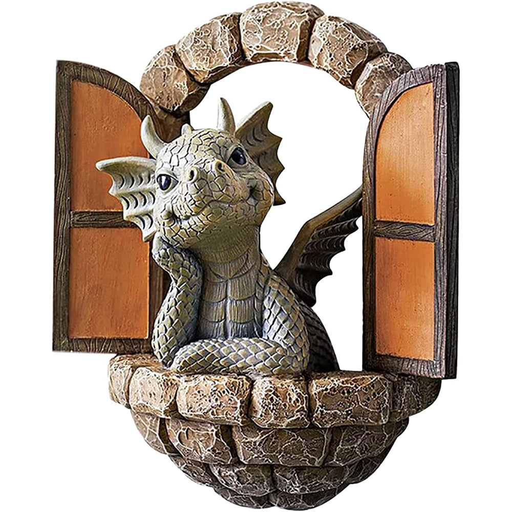 Courtyard Dragon Gate Resin Statue