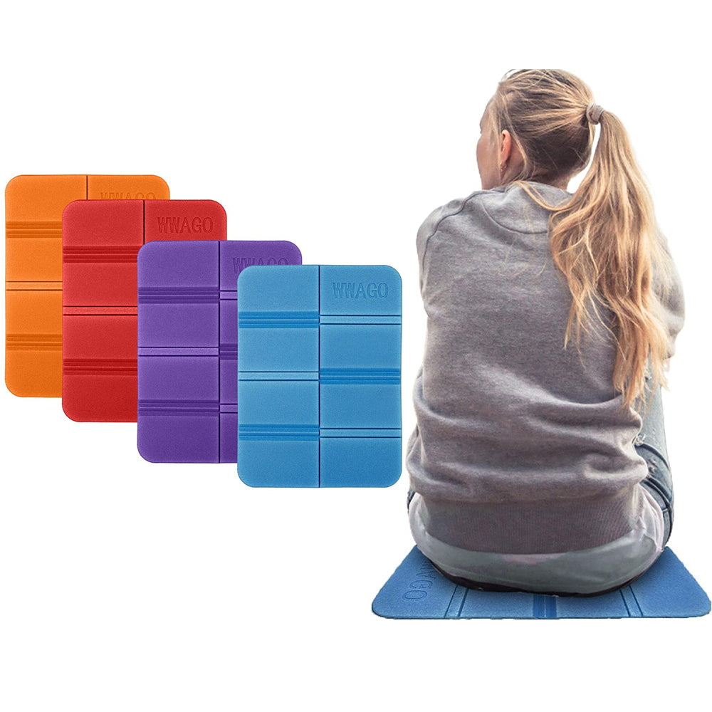 4-Pack Waterproof Foldable Travel Camping Seat Foam Sitting Mat Cushions