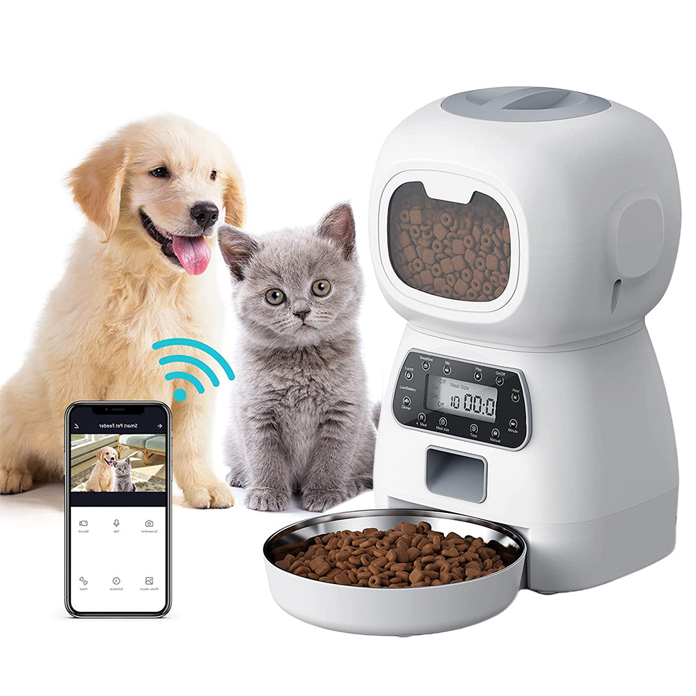 Automatic Feeder Pet Food Dispenser for Large Medium Small Pets-Button version