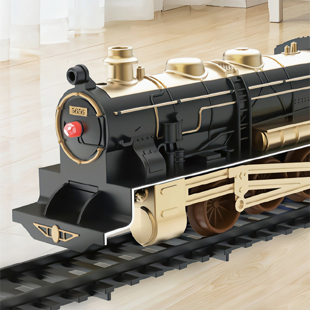 Electric Train Toy Car Set with Lights and Sounds-Black