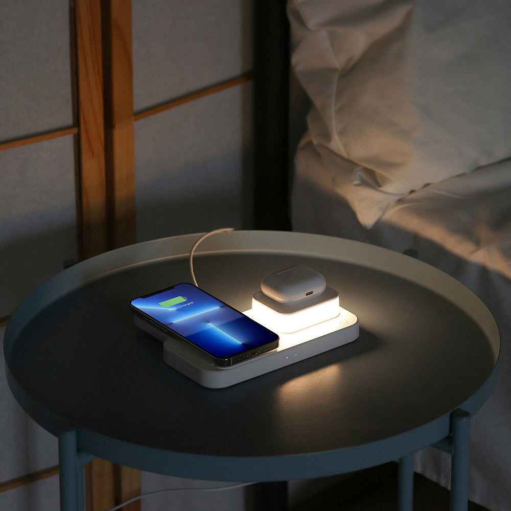 4 in 1 Folding USB Plug Wireless Charger with Touch Lamp for Phone Apple Watch Airpods