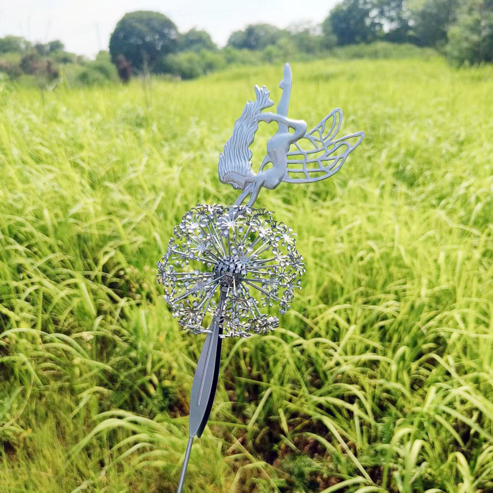 Fairies Dandelions Dance Stainless Steel Sculpture-Handstand Fairy