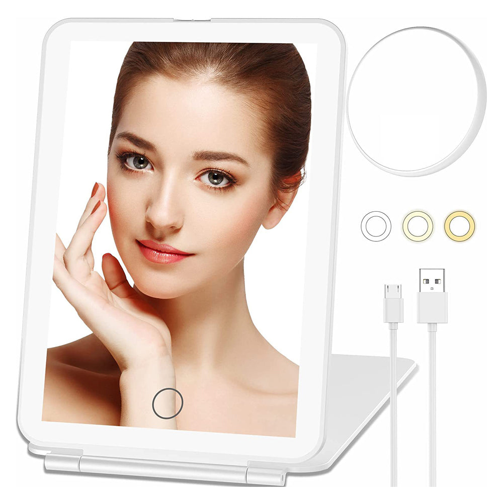 Touch Screen 10X Magnifying USB Rechargeable Makeup Mirror