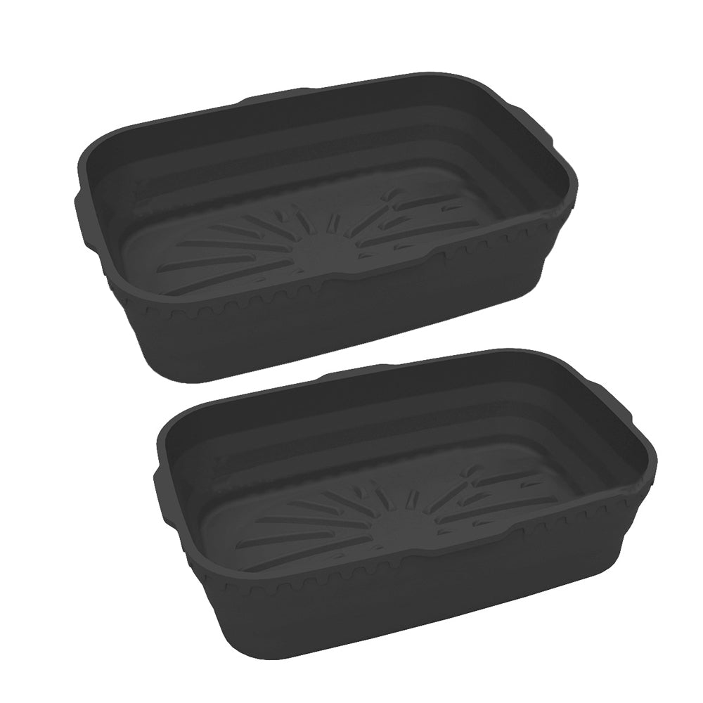 2Pcs Silicone Air Fryer Baking Pot Foldable Rectangular Oven Baking Tray Liner