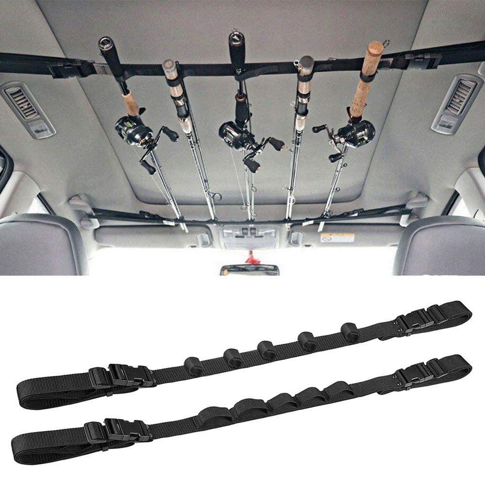 2pcs Set Car Fishing Rod Strap Fishing Rod Storage Rack Rod Carrier Holders