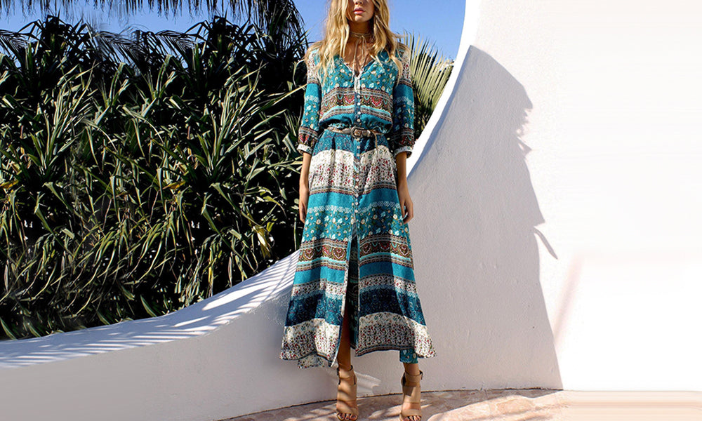 Boho Printed Maxi Dress
