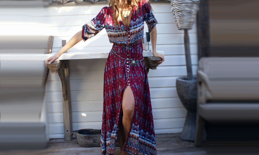 Boho Printed Maxi Dress