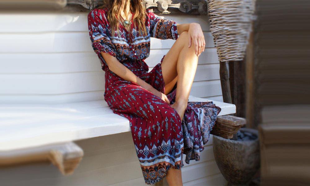 Boho Printed Maxi Dress