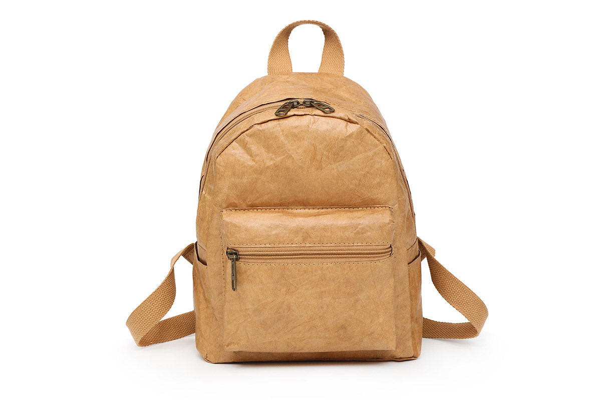 Water-Resistant Brown Paper Backpack