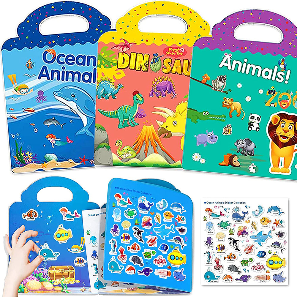 Early Learning Reusable Kids Educational Stickers Book
