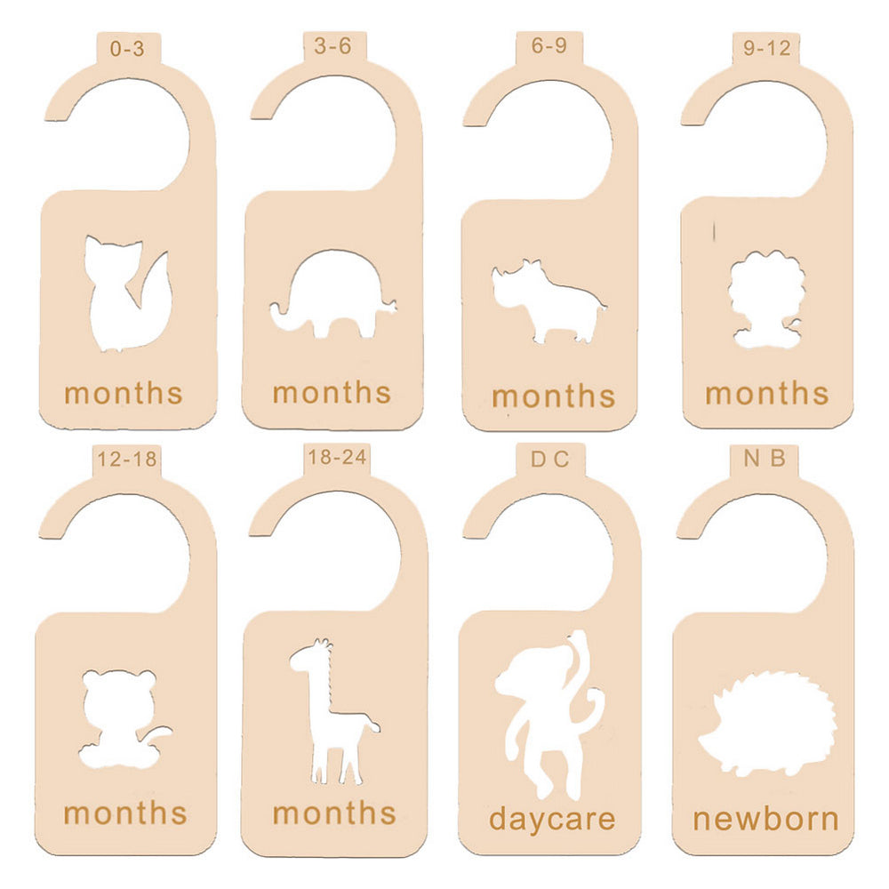 8Pcs Wooden Newborn Clothes Dividers Closet Wardrobe Nursery
