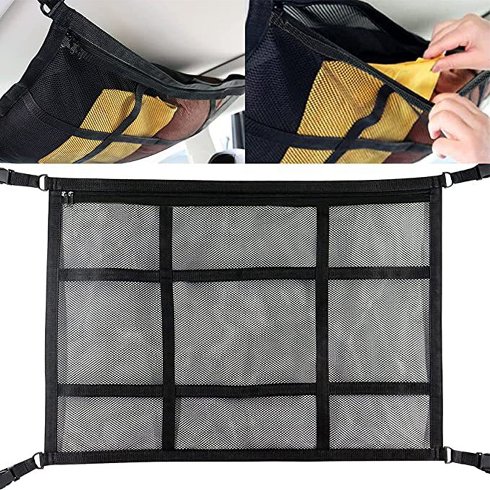 Universal Mesh Storage Bag Car Roof Ceiling Cargo Net Pouch Pockets For SUV Van