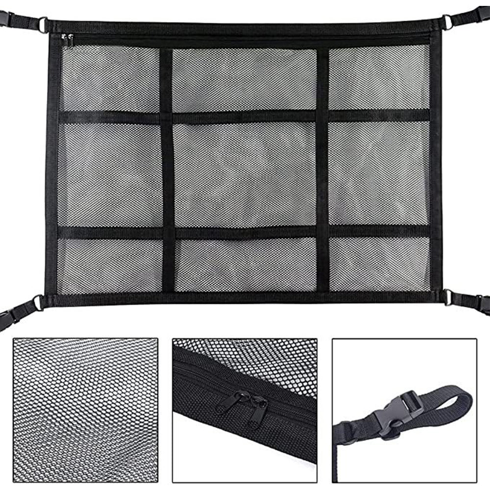 Universal Mesh Storage Bag Car Roof Ceiling Cargo Net Pouch Pockets For SUV Van