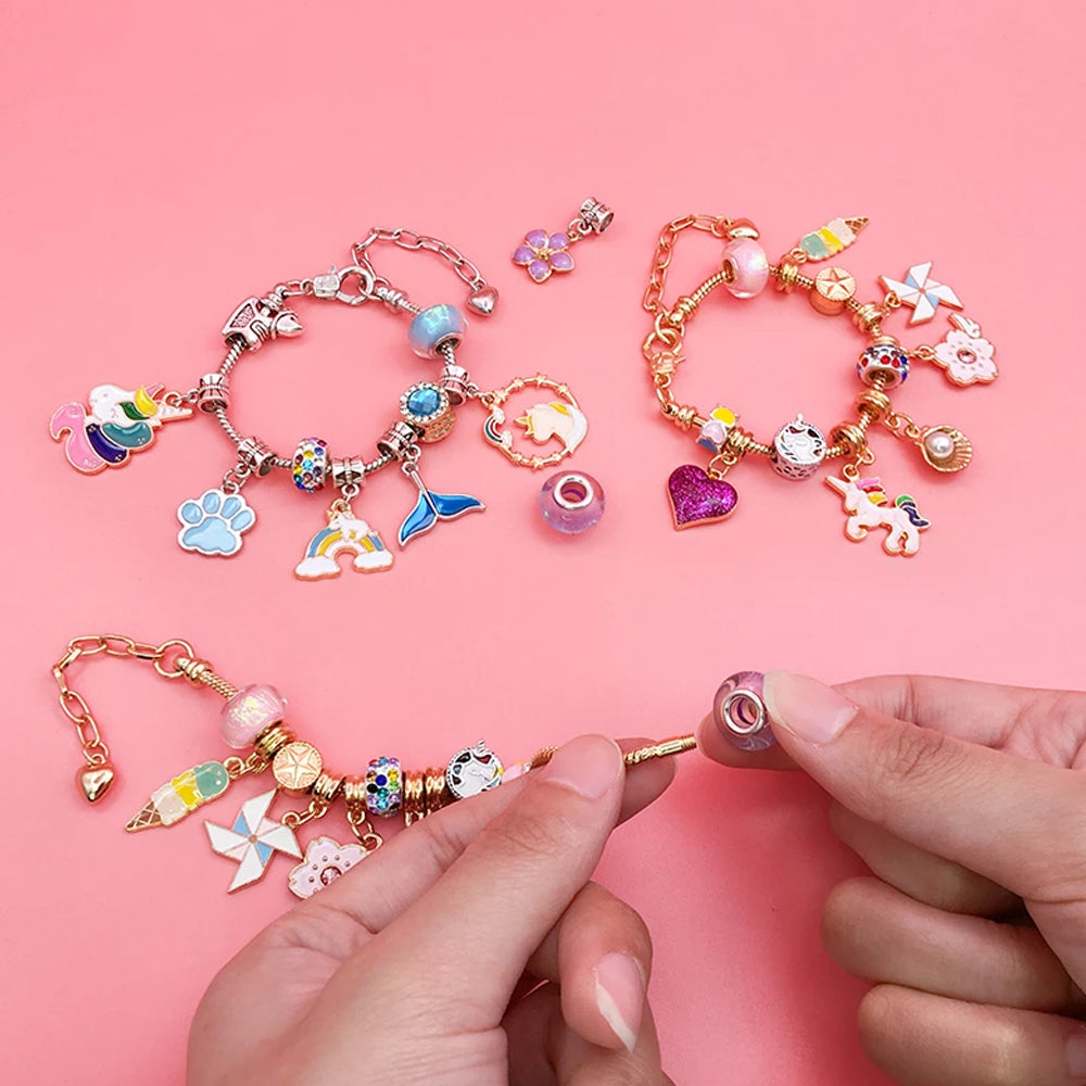 24-Days Countdown Advent Calendar Unicorn Box Charm Bracelet Set