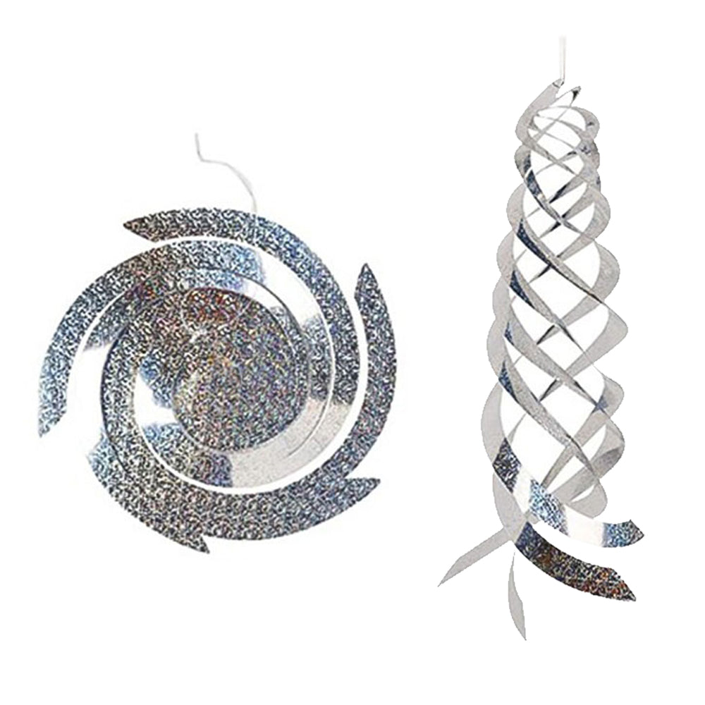 3 Pack Silver Rotating Reflective Rod Bird Scare Tool