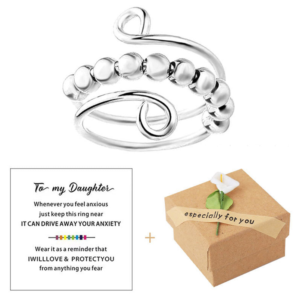 2Pcs Anxiety Worry Fidget Beads Ring Meditation Ring