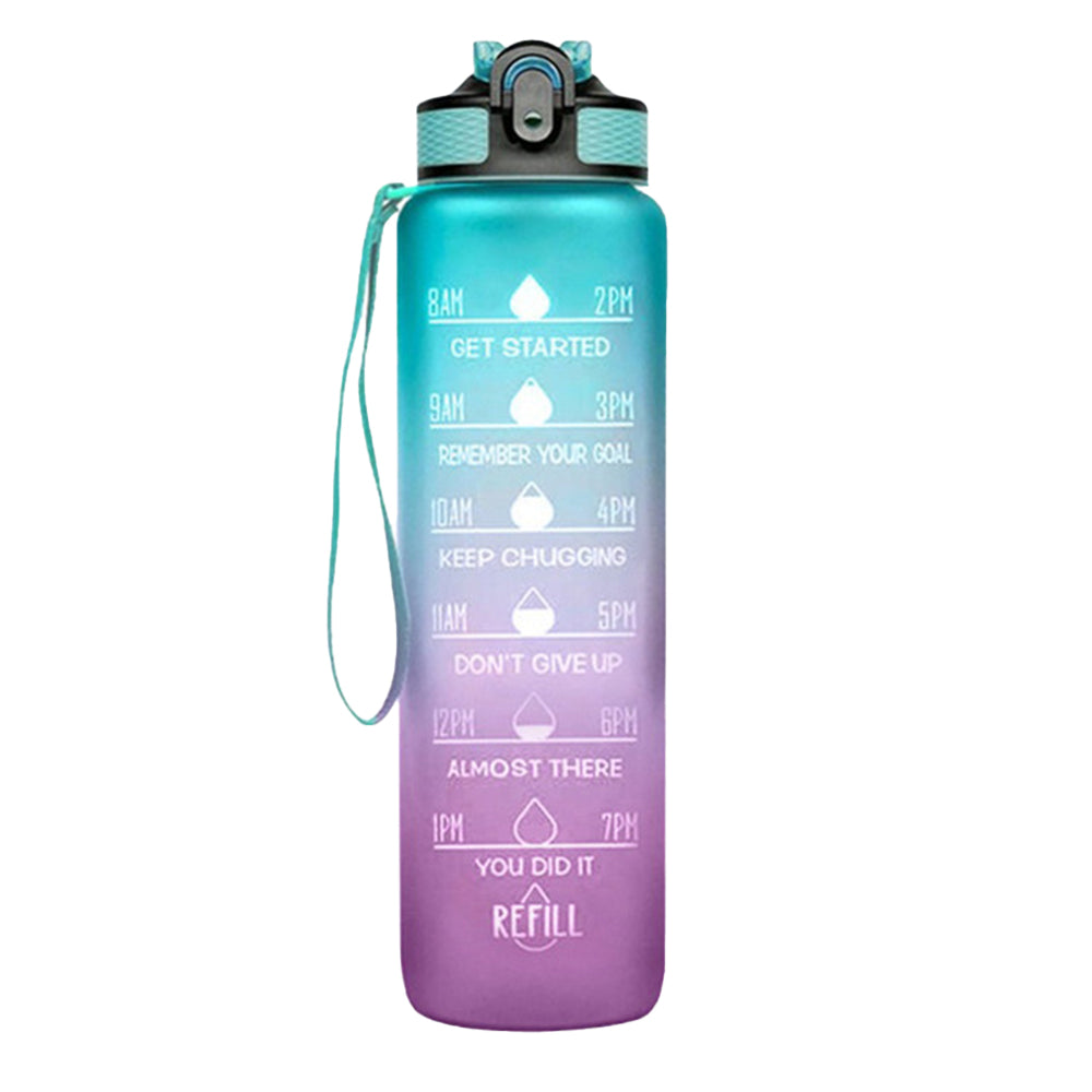 1L Water Bottle Motivational Drink Flask with Time Markings Sport Gym