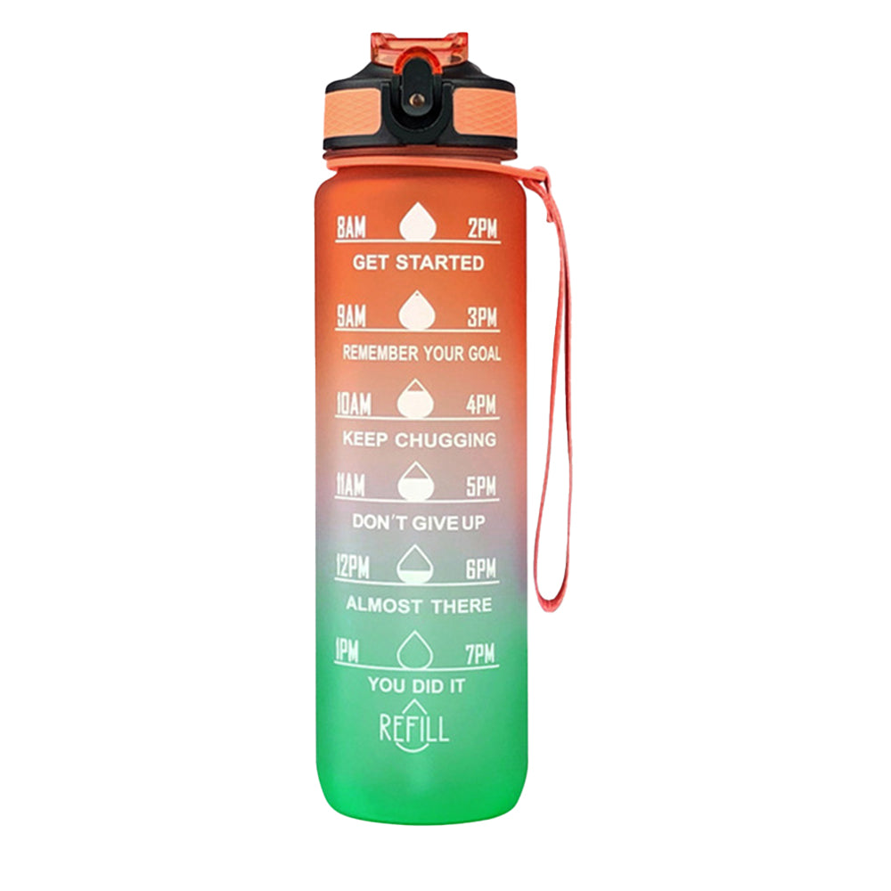 1L Water Bottle Motivational Drink Flask with Time Markings Sport Gym