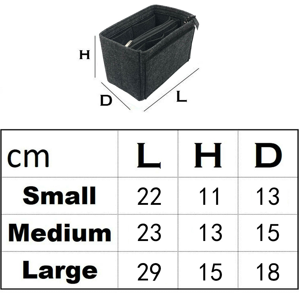 Felt Bag Organiser Handbag Insert Liner Tote Dark Grey