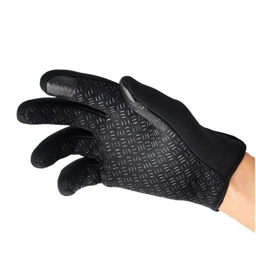 Touch Screen Gloves Water Resistant Skiing Hiking Running-Black