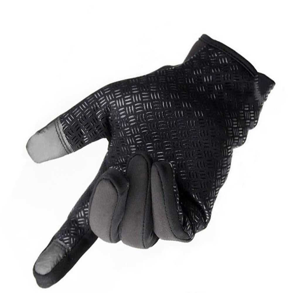 Touch Screen Gloves Water Resistant Skiing Hiking Running-Black