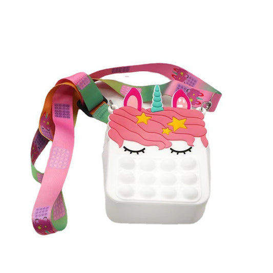 Unicorn Pop Fidget Toy Shoulder Bag for Kids White