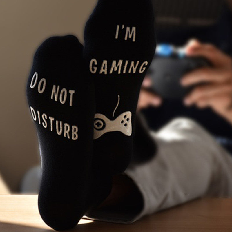 2 Pairs "Do Not Disturb I'm Gaming" Socks-Style 2