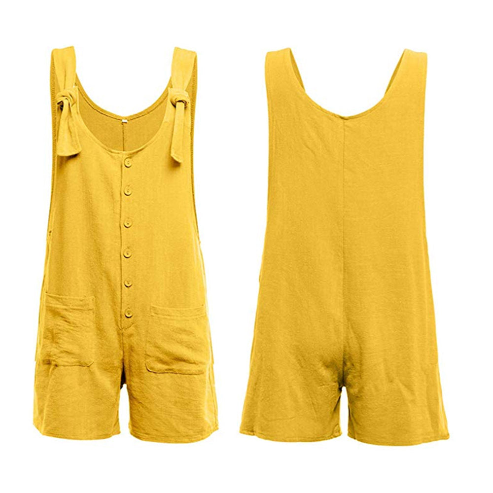Women's Tie Strap Slant Pocket Jumpsuit