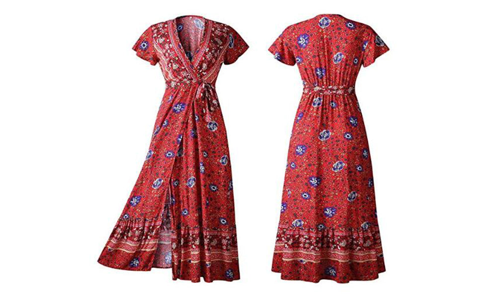 Bohemian Wrap Long Dress
