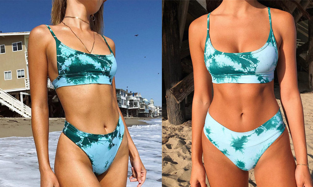 Women's Tie-Dye Bralette Bikini Set