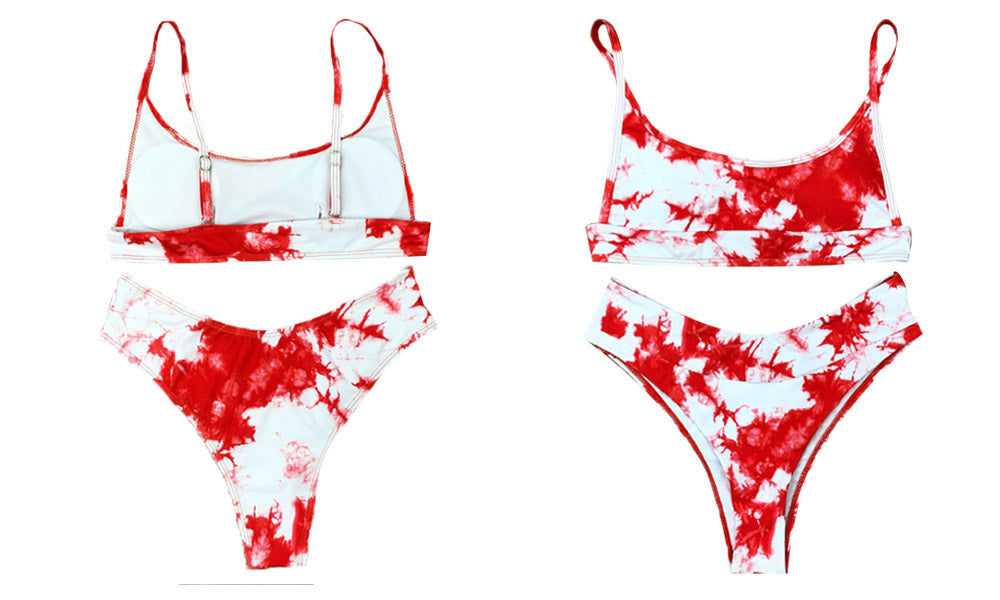 Women's Tie-Dye Bralette Bikini Set