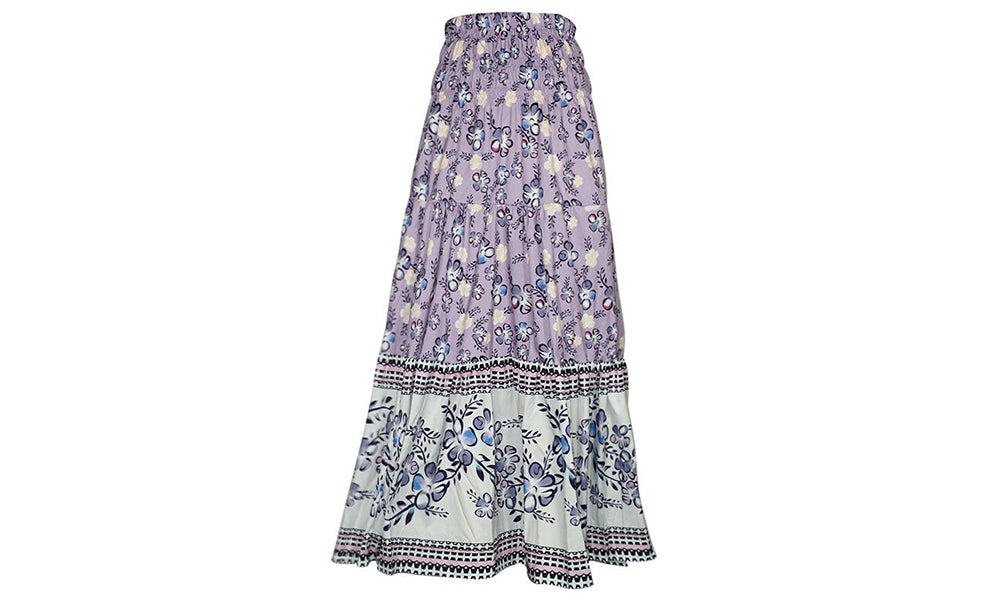 Women High Waist Floral Maxi Skirt