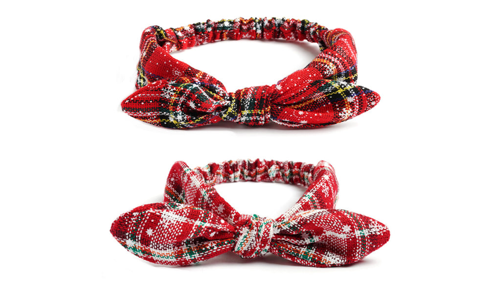 2Pcs Christmas Bowknot Headbands