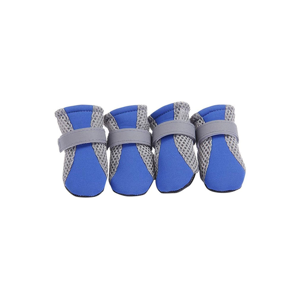 4-Pieces Pet Breathable Boots-Blue