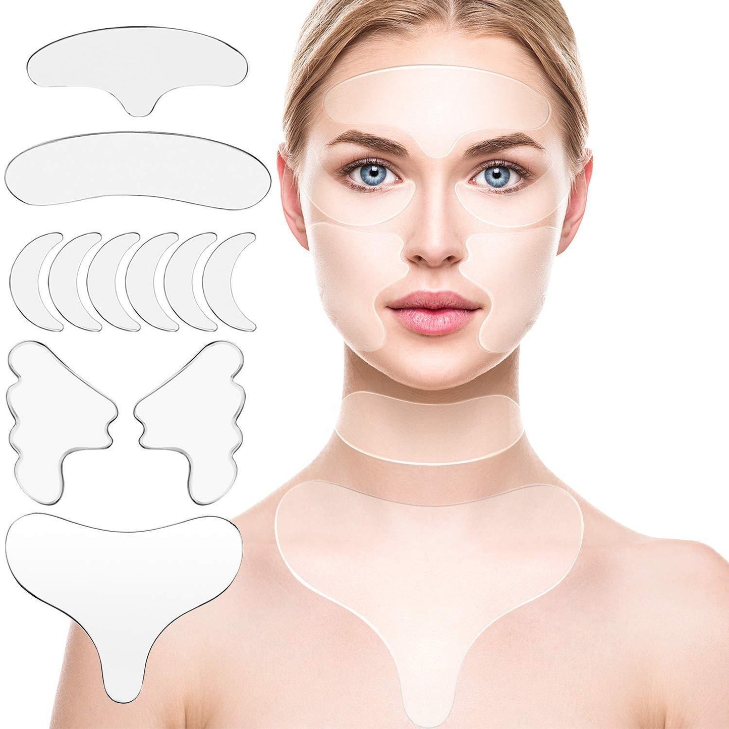 11Pcs Reusable Anti Wrinkle Chest Neck Eye Face Pads