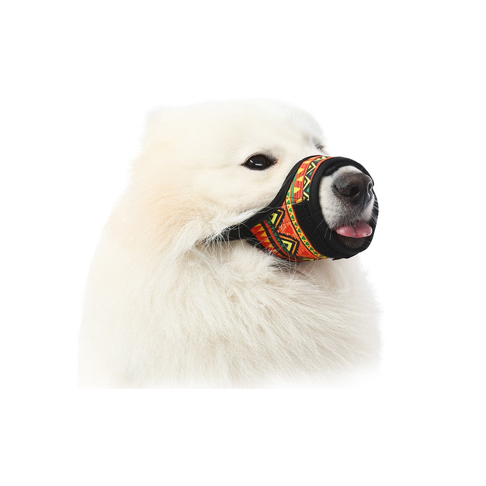 Dog Muzzle Adjustable Mouth Anti Bark Bite/Chew Mask-Orange