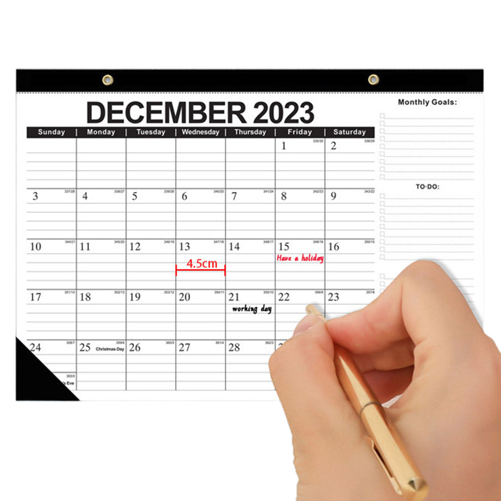 18 Monthly Desk Calendar 2023 with To-do List & Notes Content