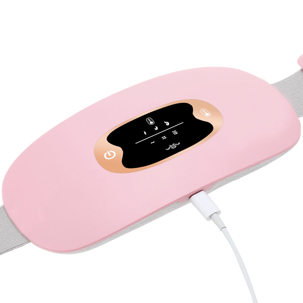 USB Menstrual Heating Pad Warm Waist Belt For Period Pain Relief Massaage Belt-Pink