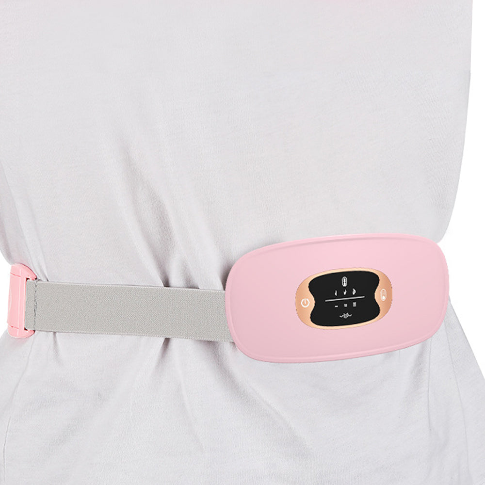 USB Menstrual Heating Pad Warm Waist Belt For Period Pain Relief Massaage Belt-Pink