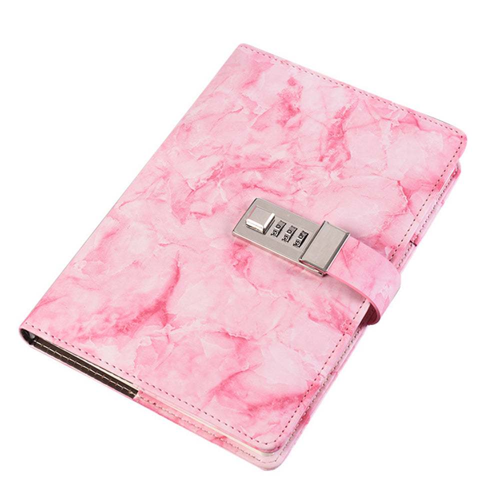 PU Leather Marble Diary with Combination Lock