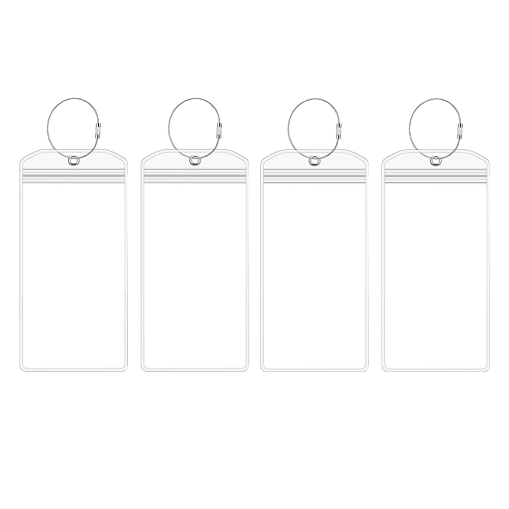 4Pcs Luggage Tags PVC Holders Portable Boarding Pass with Steel Loop
