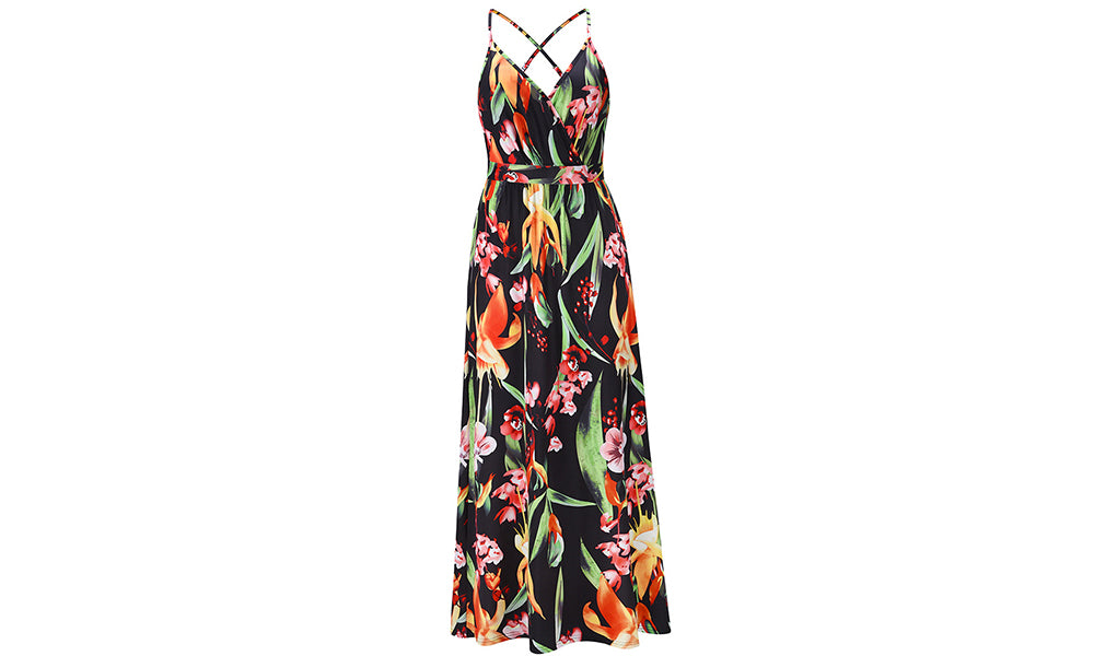 Floral Spaghetti Straps Maxi Dress