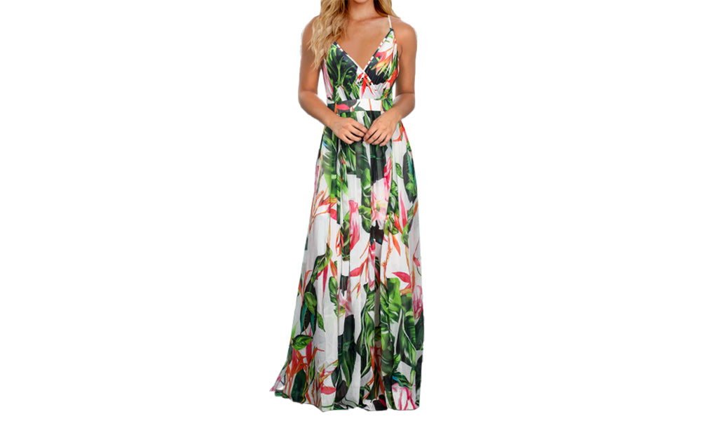 Floral Spaghetti Straps Maxi Dress