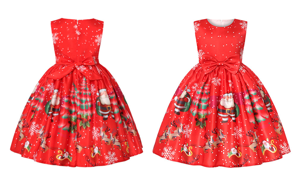 Girls' Sleeveless Christmas Dresses