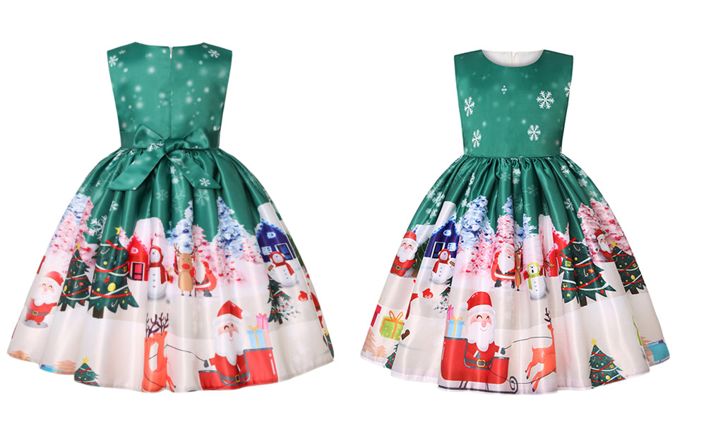 Girls' Sleeveless Christmas Dresses