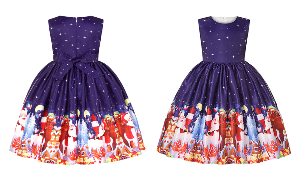 Girls' Sleeveless Christmas Dresses