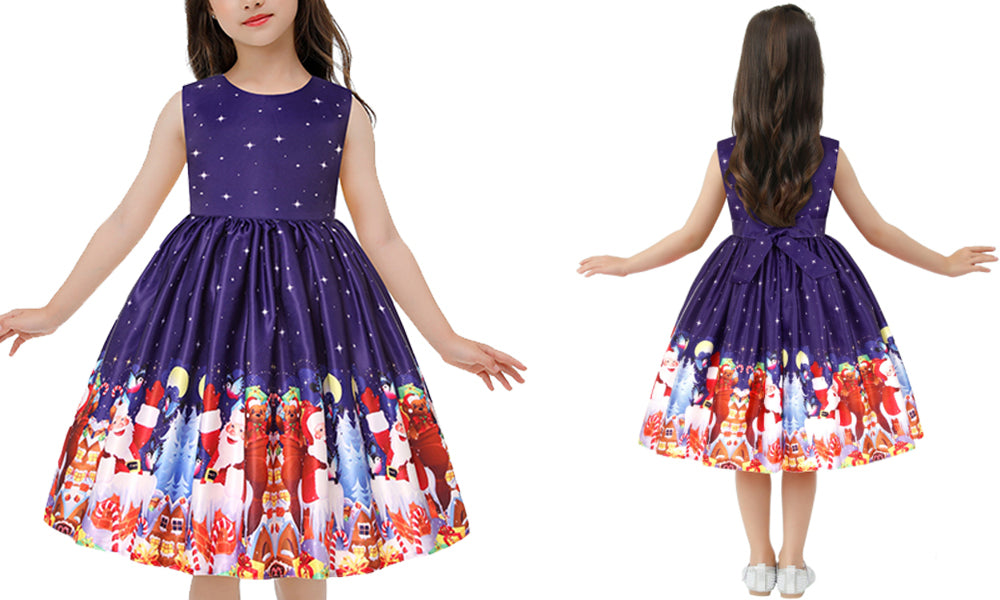 Girls' Sleeveless Christmas Dresses