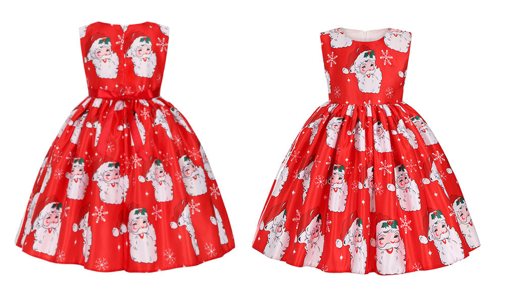 Girls' Sleeveless Christmas Dresses